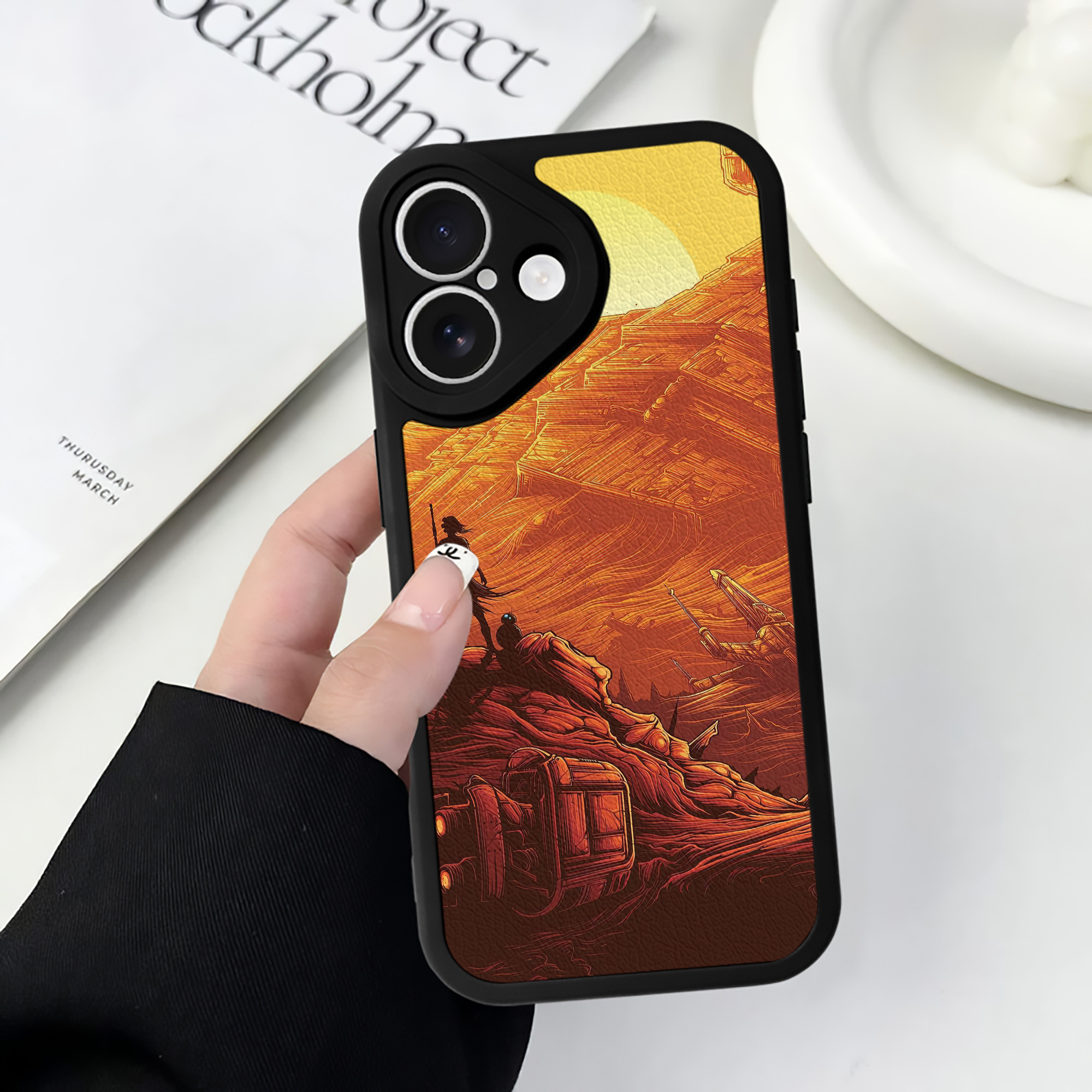 （画像用） スター・ウォーズ Star Wars 【iPhone 16シリーズ対応】シリコンスマホケース（レザー調） 材質：シリコン